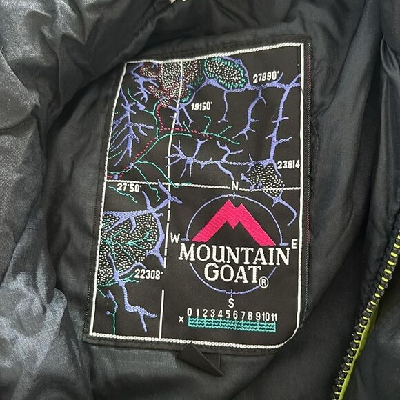 Mountain Goat Colorblock 80s 90s Y2K Ski Snow Jacket 1/4 Zip Neon Retro Pullover - Picture 9 of 9